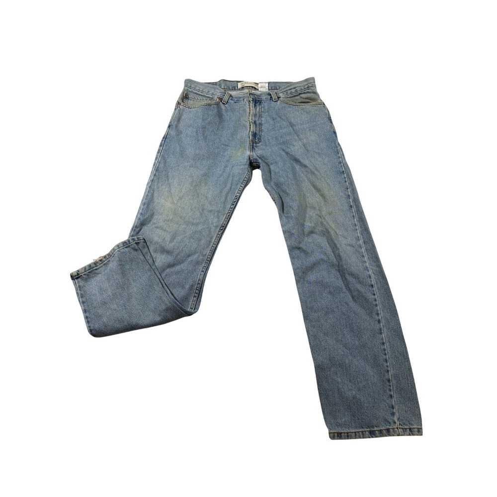 Levi's 505 Regular Fit Jeans 36x32 Light Wash Y2K Distressed Denim Distressed